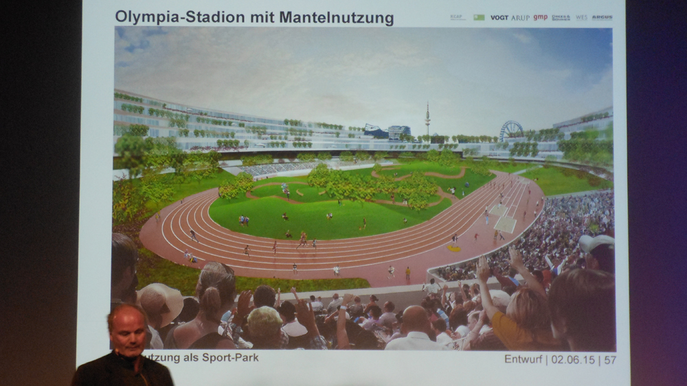 Nach Olympia könnte die Mitte des Stadions zu einen Park umfunktionalisiert werden
