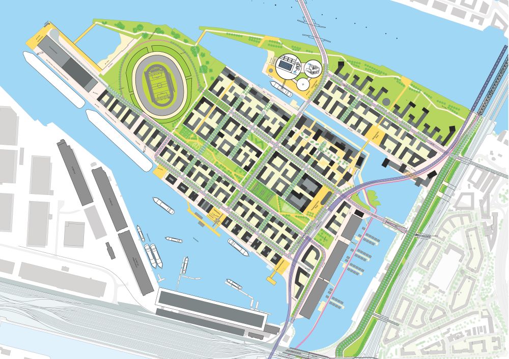 Die „Olympic City“ nach den Olympischen Spielen Bild (c): KCAP, Arup, Vogt, Kunst + Herbert |GMP, WES, Drees & Sommer